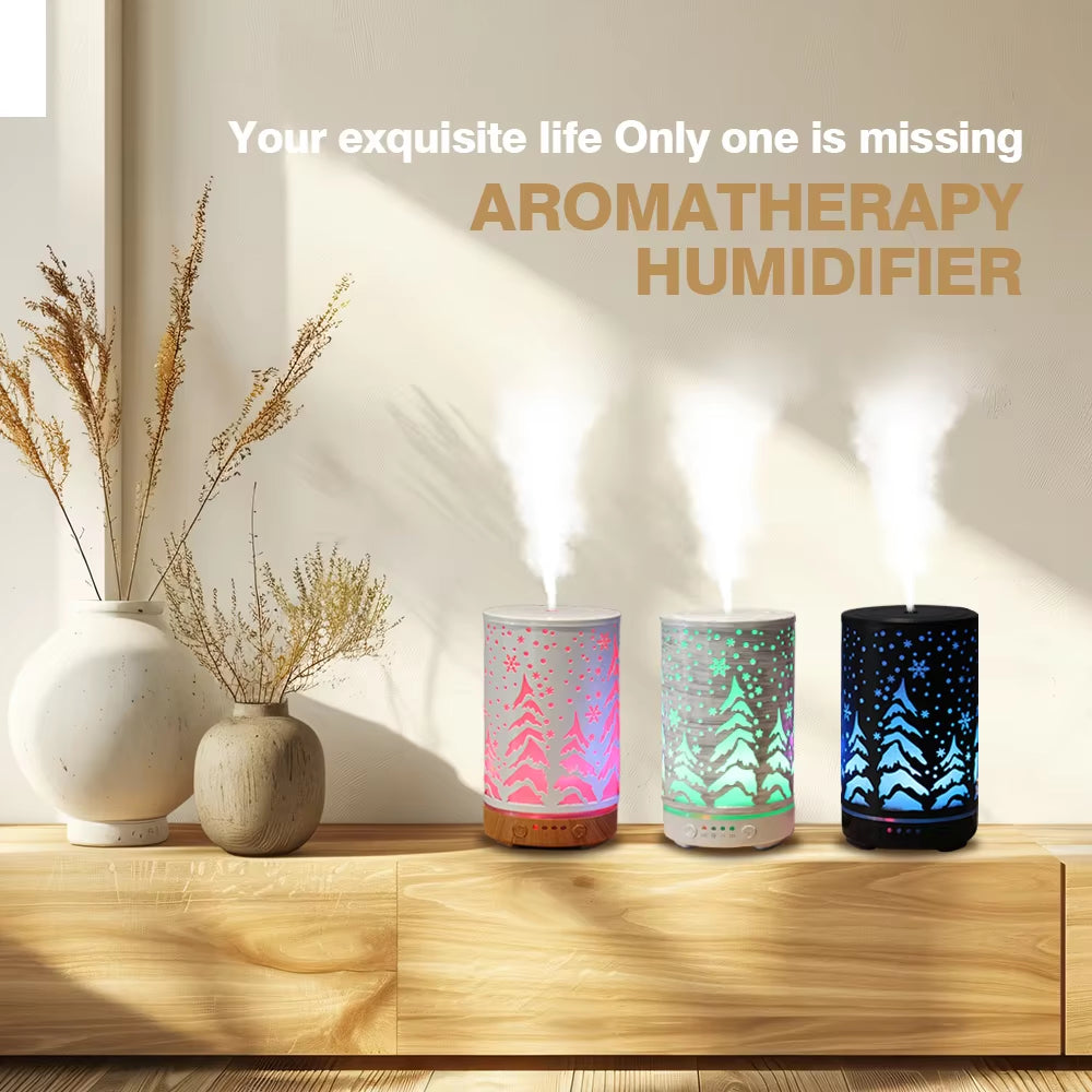 Christmas Tree Aroma Diffuser Room Ultrasonic Air Humidifier Scent Diffuser 100Ml Essential Oil Diffuser with Timing Function